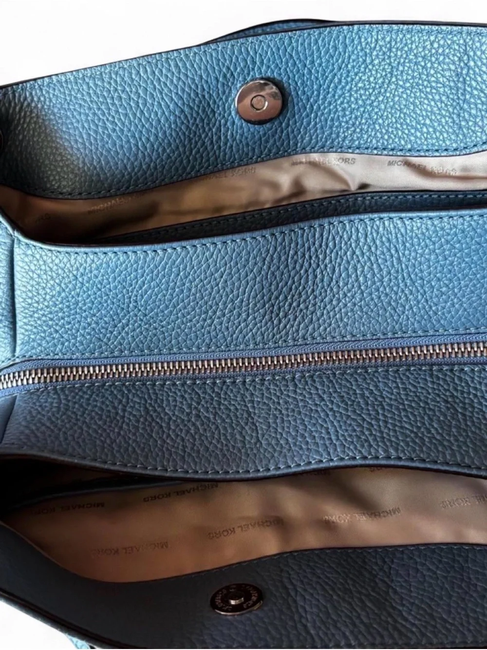 Michael Kors Pebbled Leather Shoulder Bag in Slate Blue-Gray